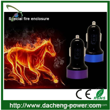 Promotional dual port usb car charger with intelligent IC chip 5V 3.1A
